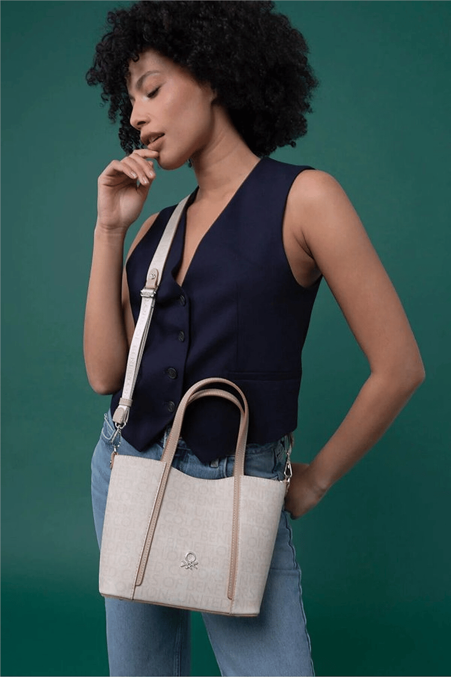 Benetton Monogram Kadın El Çantası
