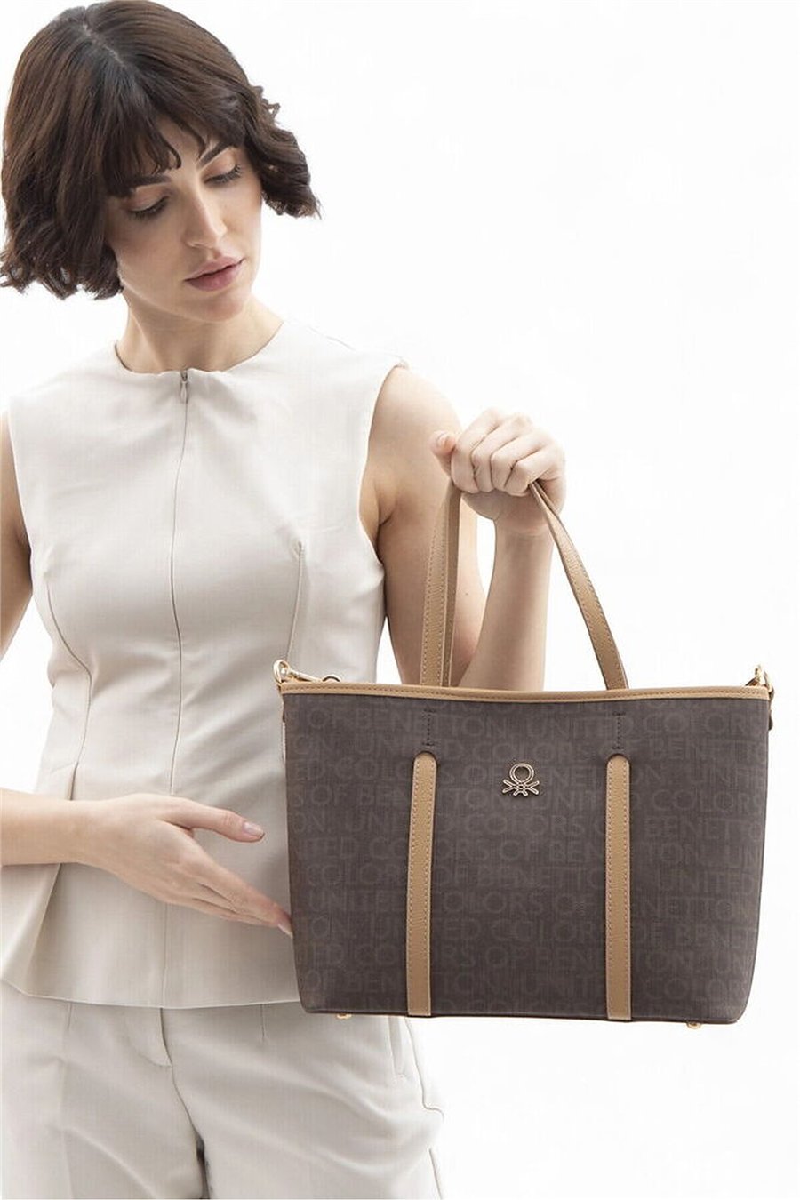 Benetton Monogram Kadın Omuz Çantası