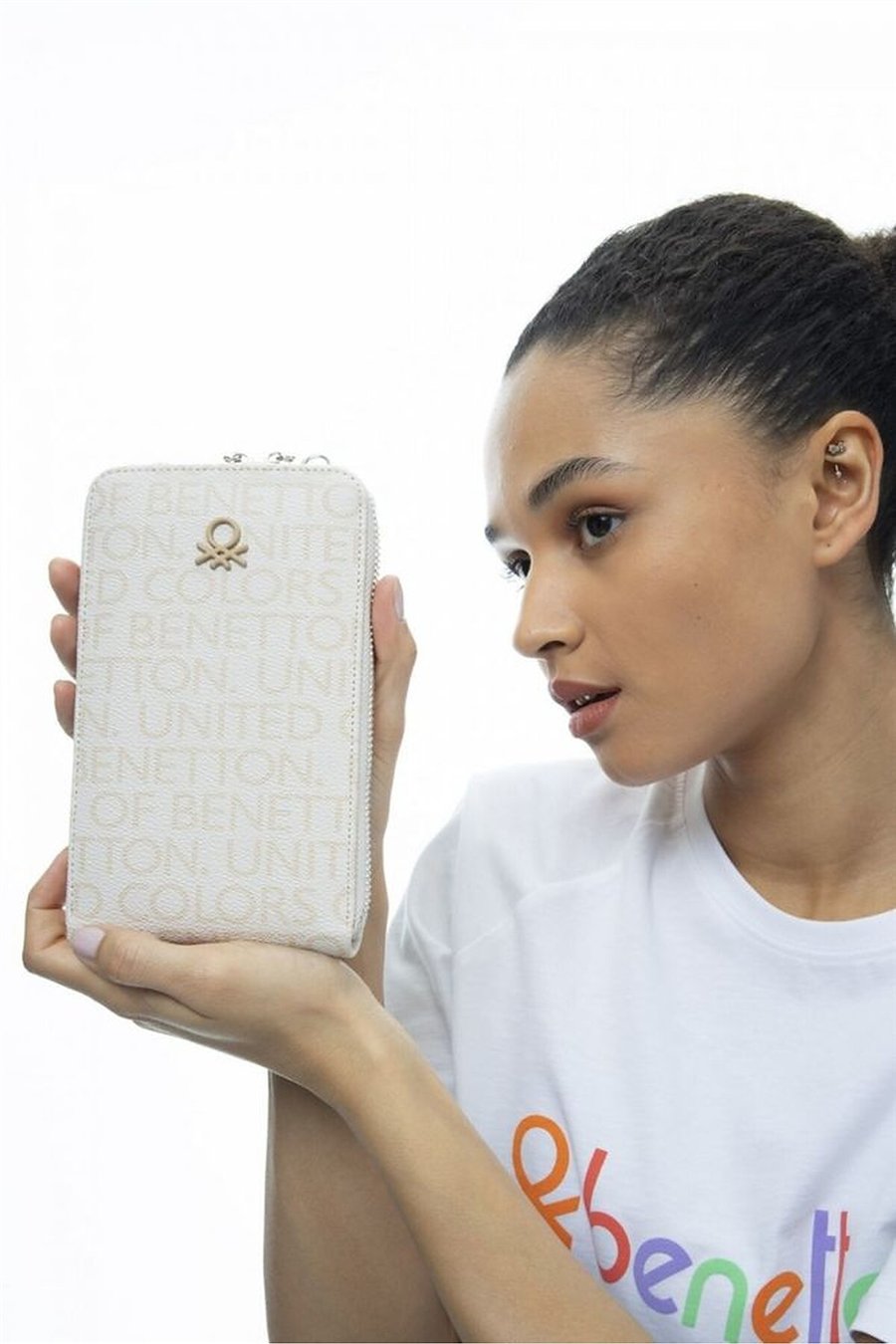 Benetton Monogram Kadın Telefon Çantası