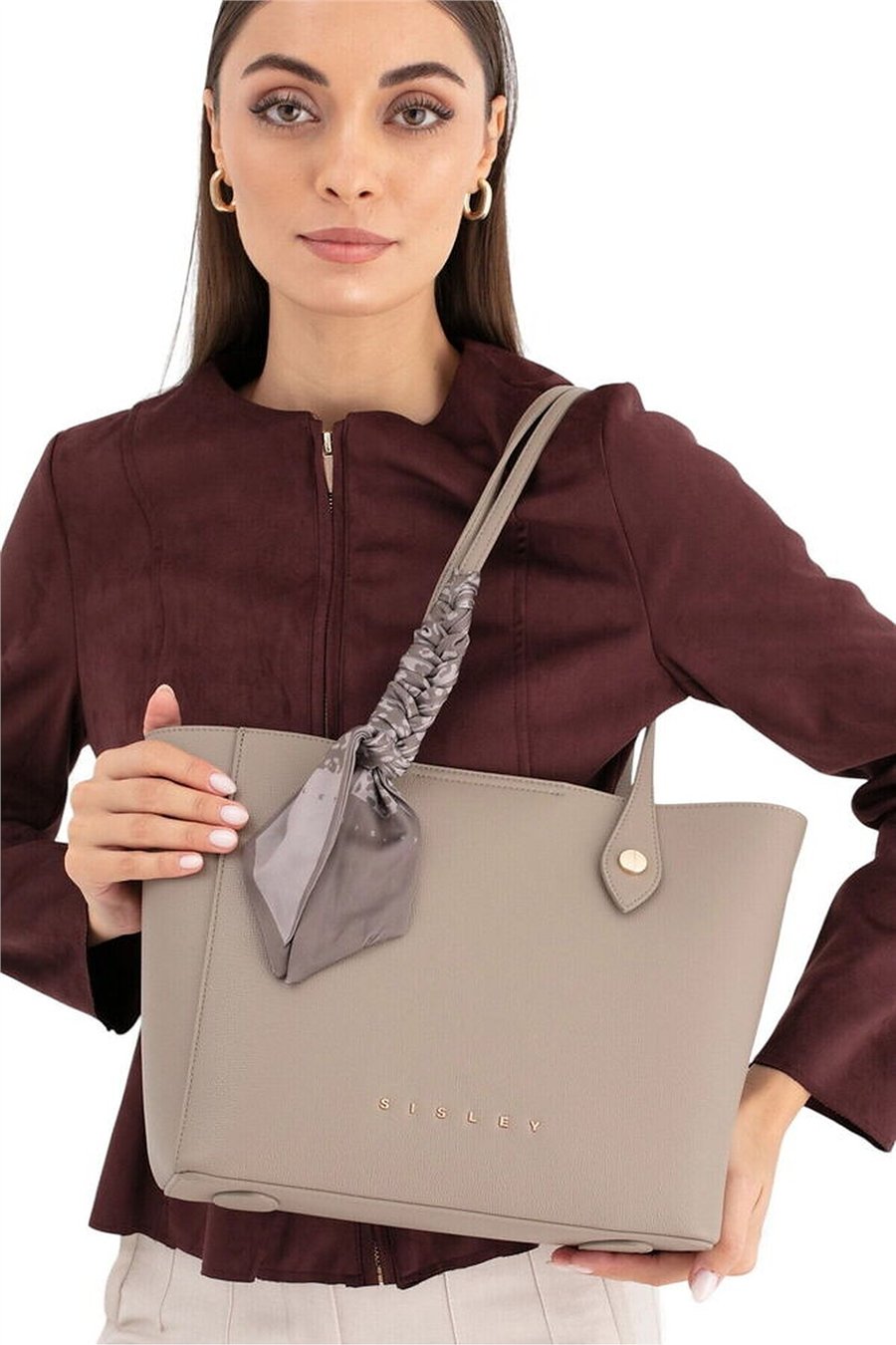 Sisley Logo Detaylı Kadın Omuz Çantası
