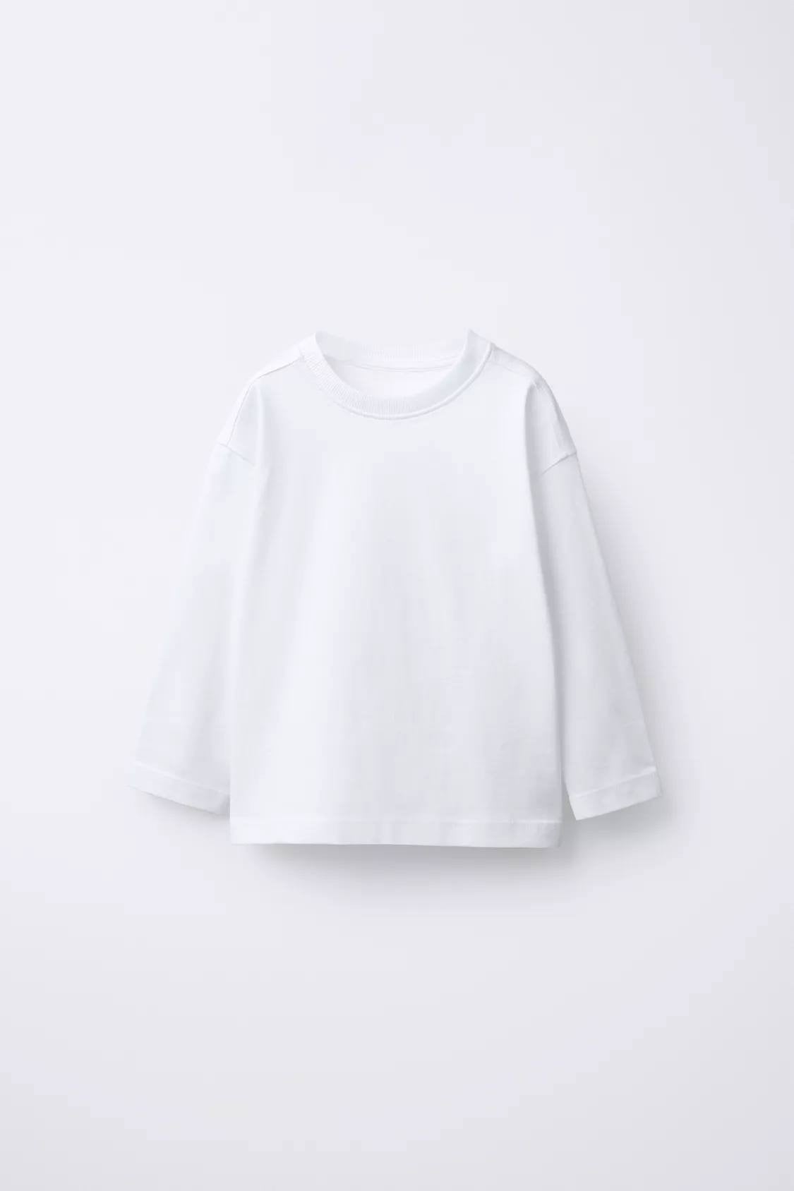 LACIEL UZUN KOL BASIC TSHİRT OVERSIZE BEYAZ