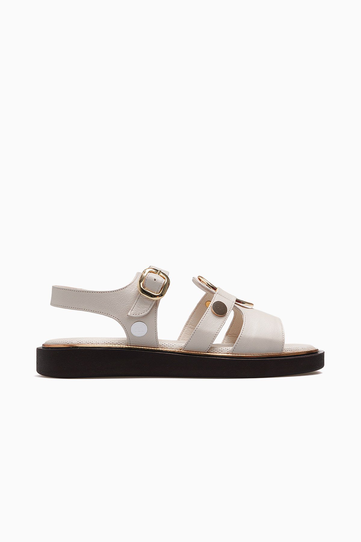 Kadın Deri Günlük Sandalet D26YS-5290-KREM