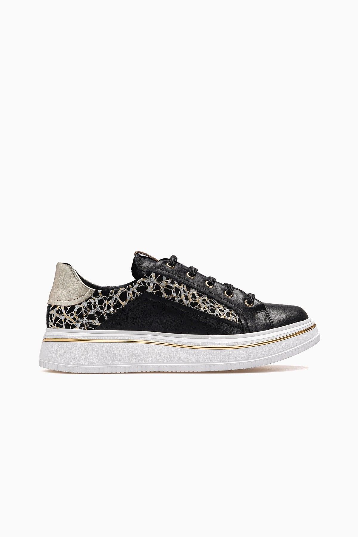 Kadın Deri Günlük Sneaker Ayakkabı D26YA-3885-SİYAH
