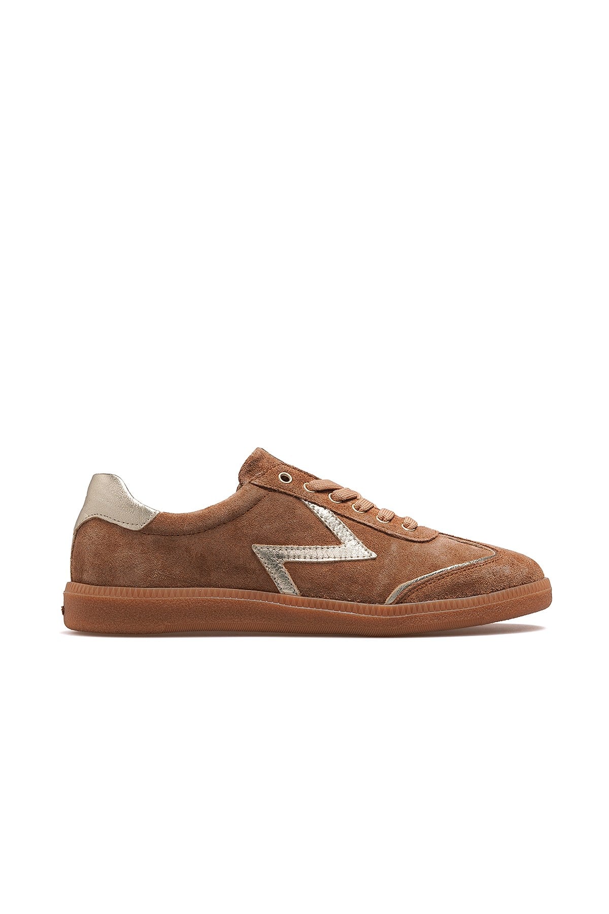 Kadın Deri Sneaker Günlük Ayakkabı 2609902Y-Taba Altın