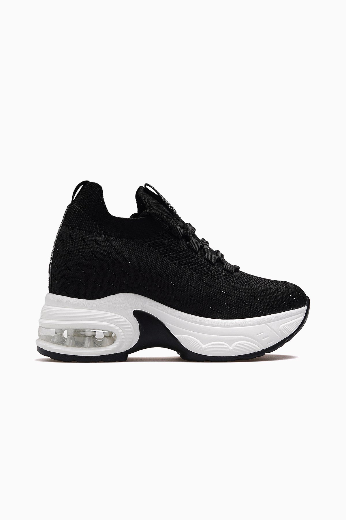 Kadın Gizli Dolgu Topuk Sneaker Ayakkabı 26Y300-8-SİYAH