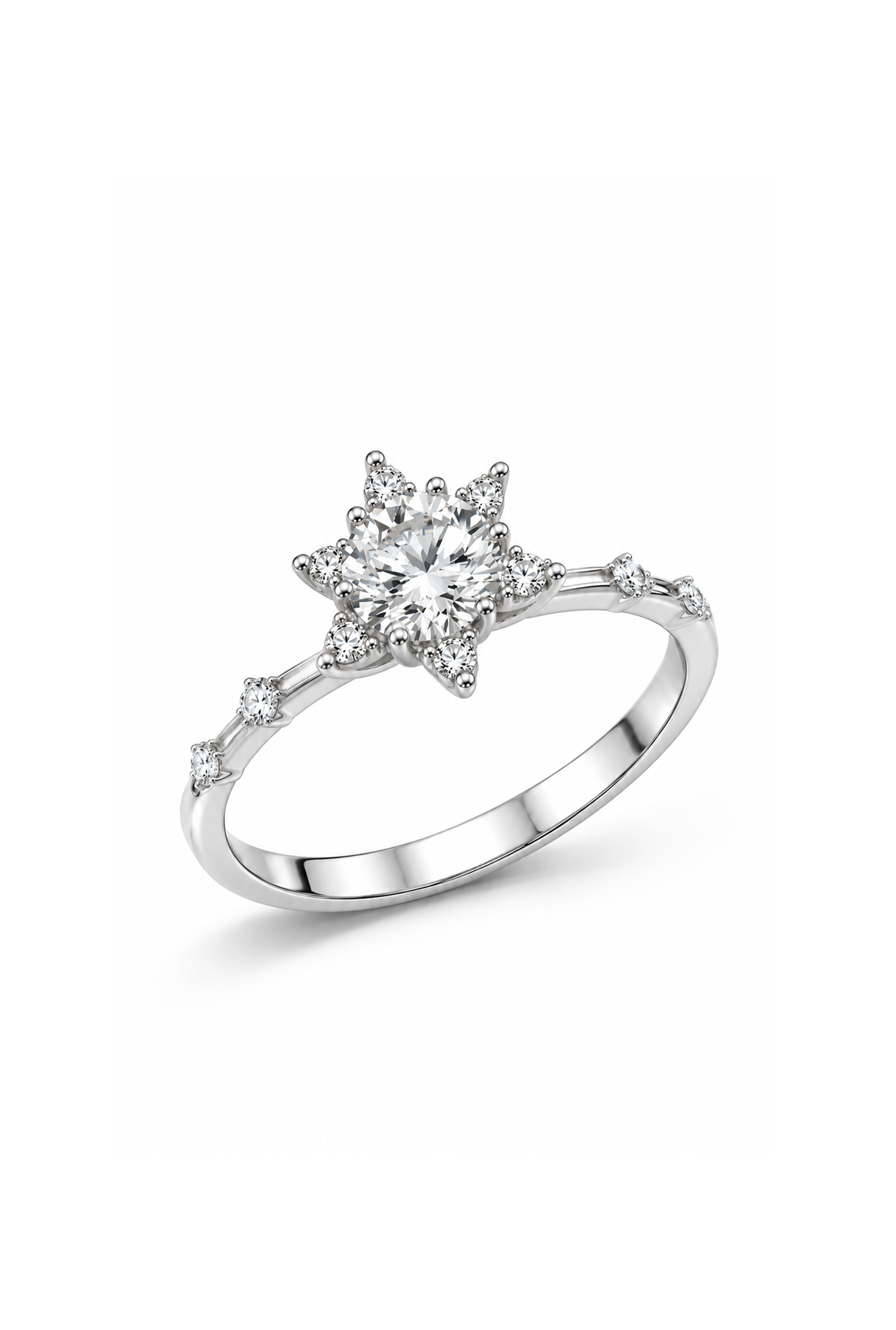 1.25 Ct Lotus Çiçeği Lab Grown Pırlanta Tektaş Yüzük