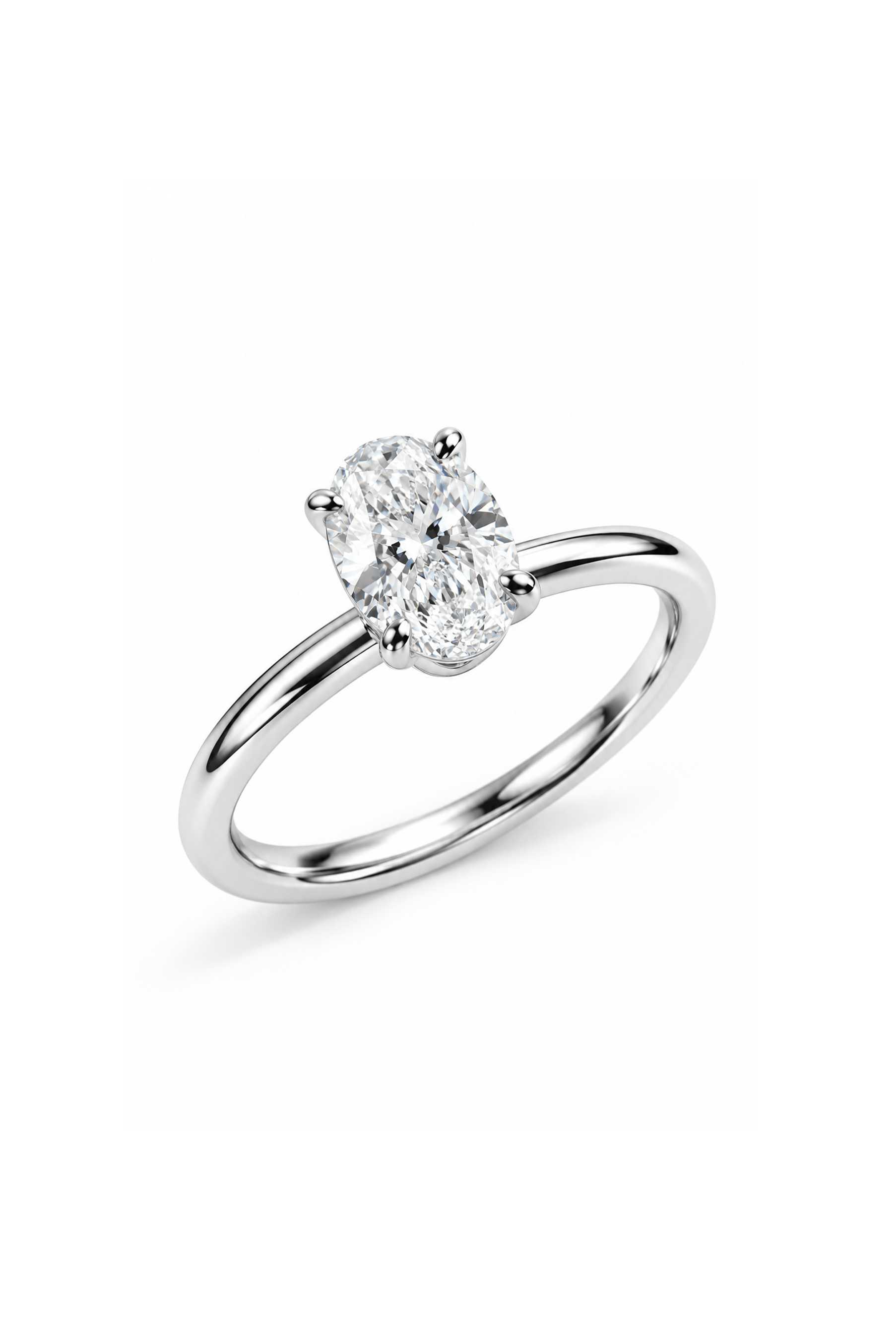 1.00 Ct Oval Kesim Lab Grown Pırlanta Tektaş Yüzük