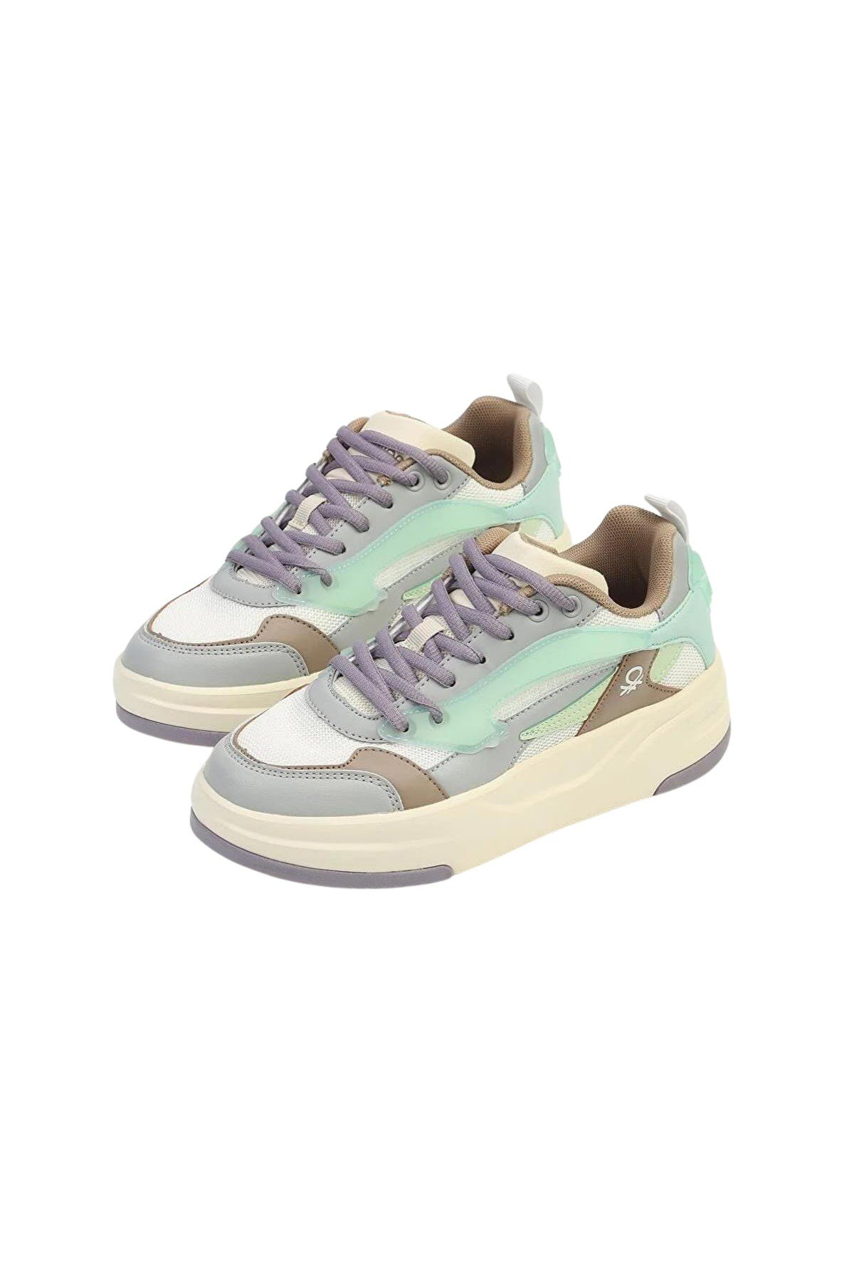 Benetton Kadın Beyaz - Lila Sneaker BNI10001-01
