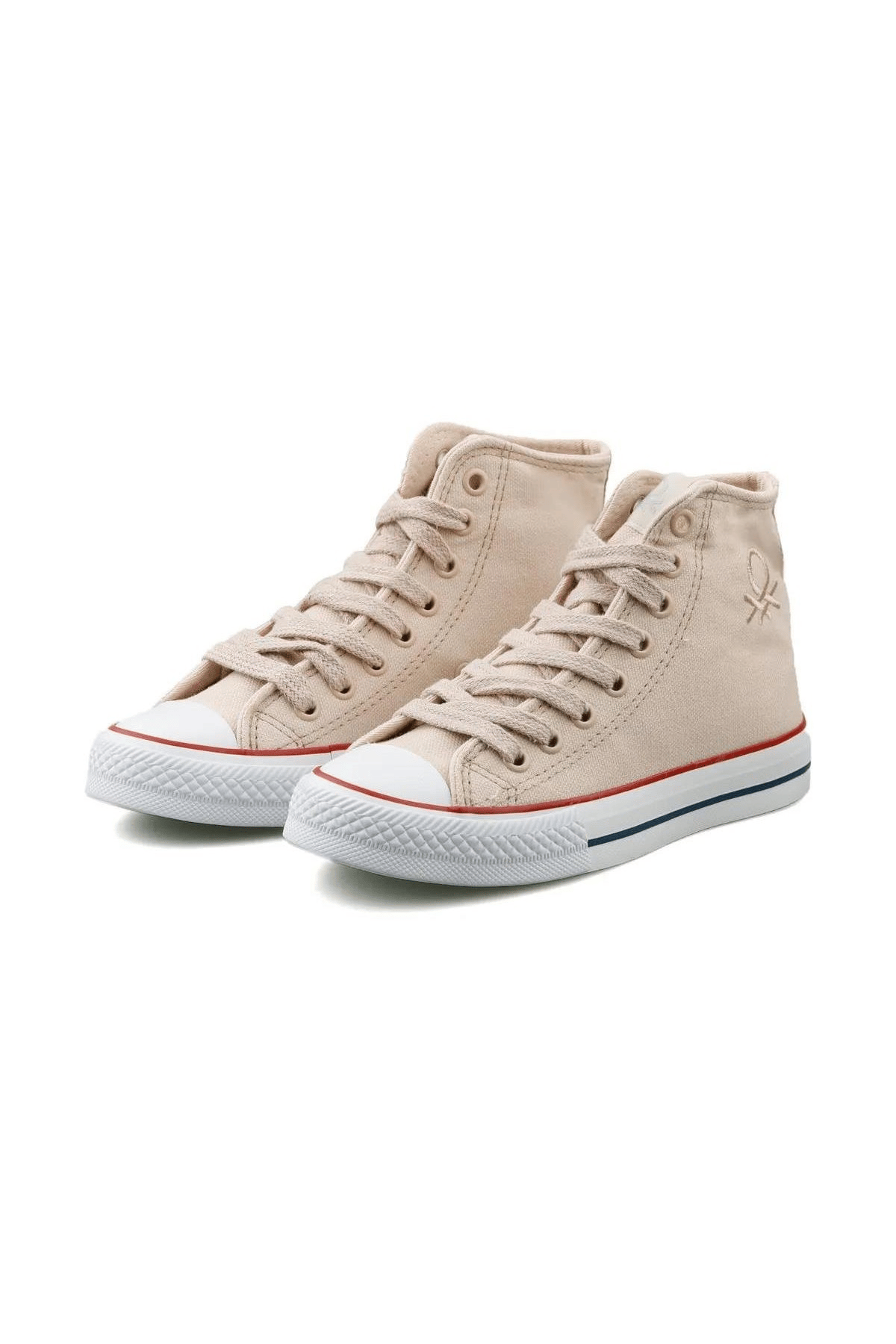 Benetton Unisex Bağcıklı Bej Keten Ayakkabı Bilekli BN30628-02