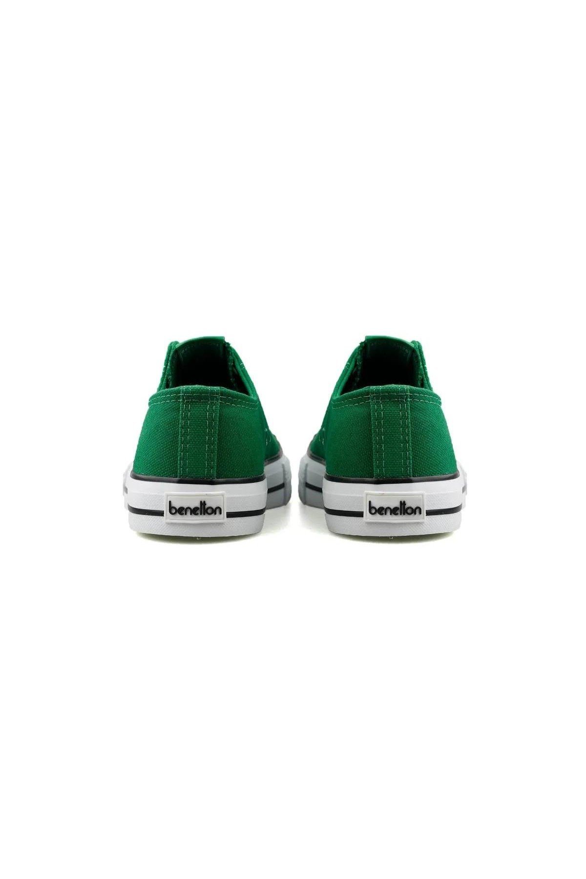Benetton Unisex Bağcıklı Yeşil Keten Ayakkabı BN30196