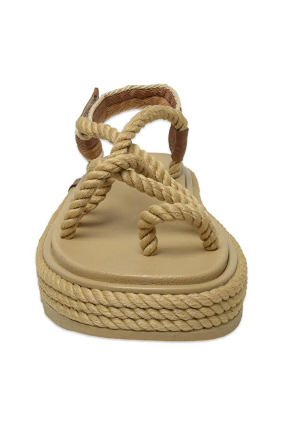 Bohonomad Ibiza Mid Platform Kadın Bej Sandalet IBZ0012-MP