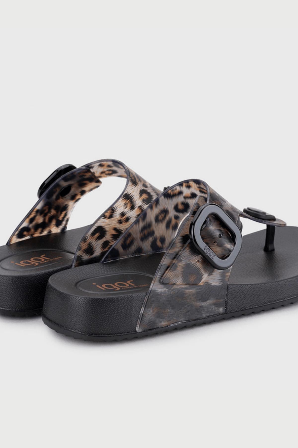 Igor Bari Leo Kadın Parmak Arası Terlik - Siyah Leopar S10362-002