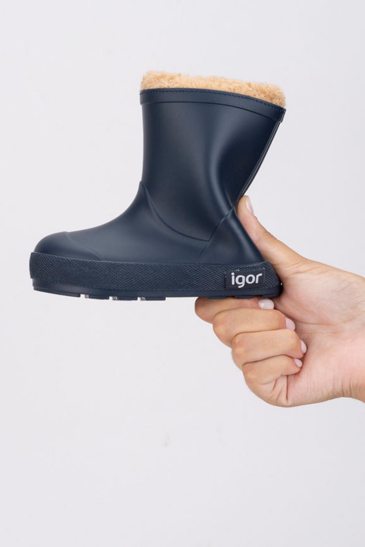 Igor Yogi Borreguito Çocuk Lacivert Kürklü Yağmur Çizmesi W10306-003
