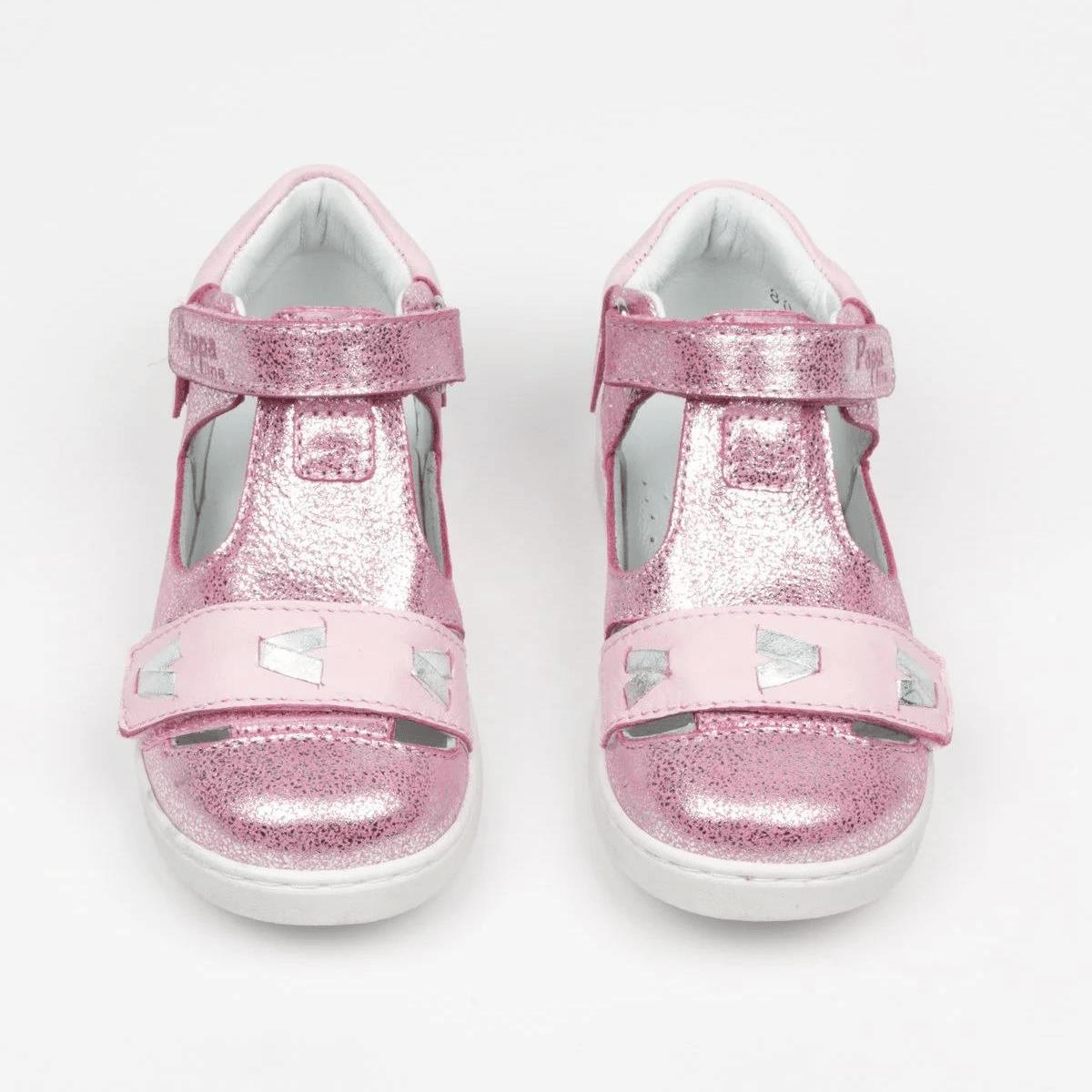 Pappa Kız Çocuk Pembe Simli Deri Sandalet B0802-03