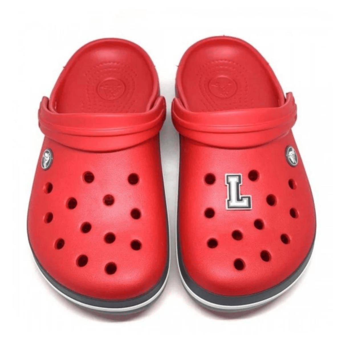 Paqpa 1137 Crocs Terlik Süsü Jibbitz Siyah Beyaz Harf L