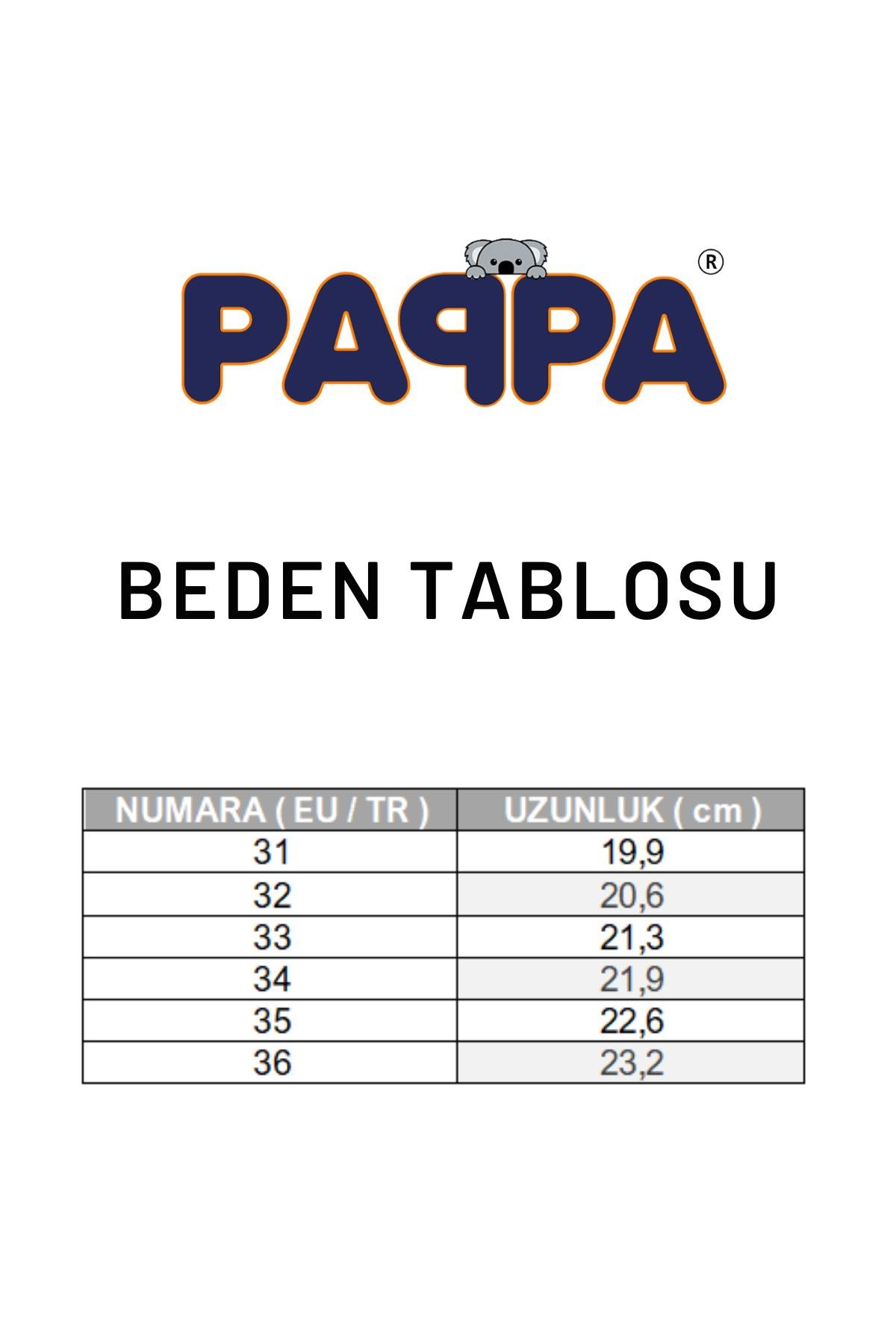 Paqpa Kız Çocuk Siyah Deri Kısa Bot Desenli F1932