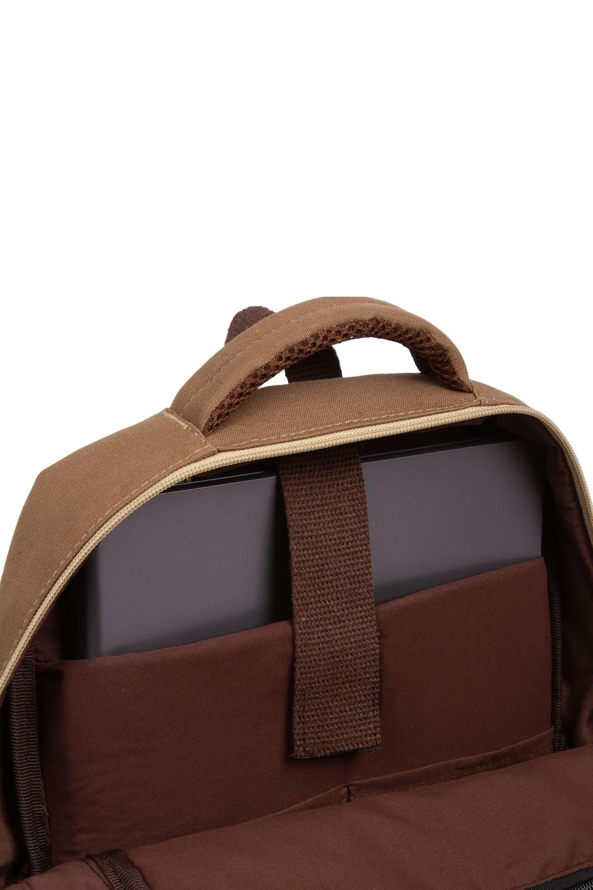 qp Maderia Unisex Açık Kahve Laptop Bölmeli Sırt Çantası QP1003-04