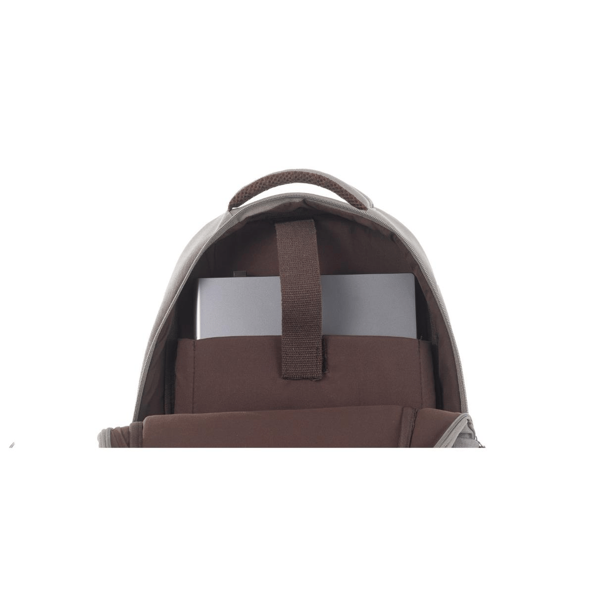 qp Madre Unisex Gabardin Kumaş Laptop Bölmeli Gri Sırt Çantası GBR1001-02