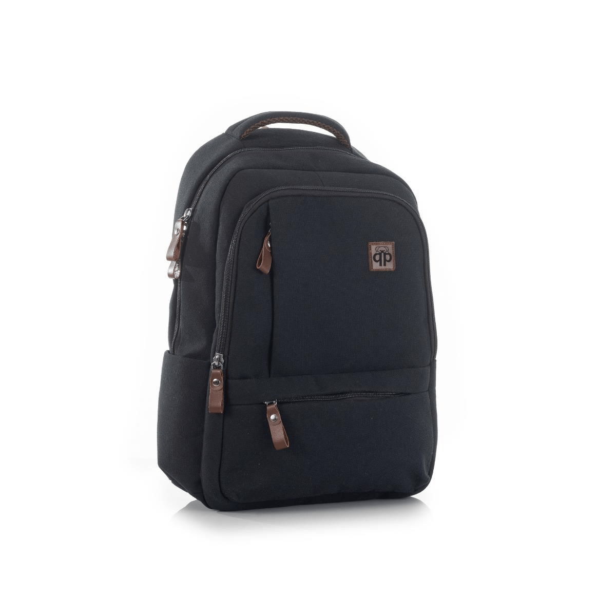 qp Madre Unisex Gabardin Kumaş Laptop Bölmeli Siyah Sırt Çantası GBR1001-00