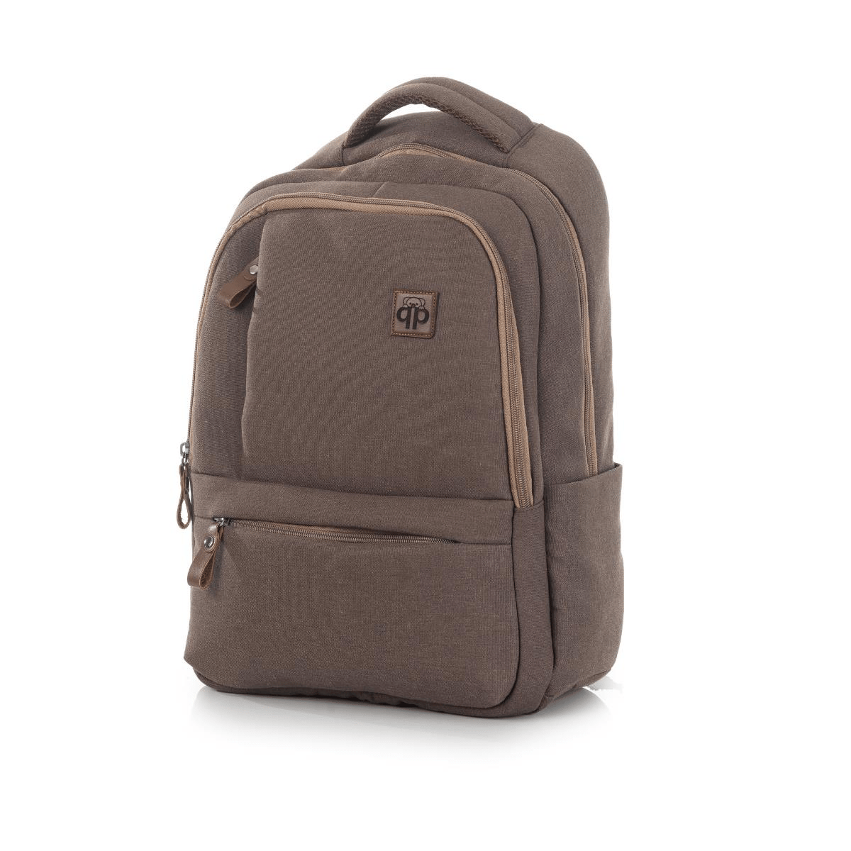 qp Madre Unisex Gabardin Kumaş Laptop Bölmeli Mokka Sırt Çantası GBR1001-01
