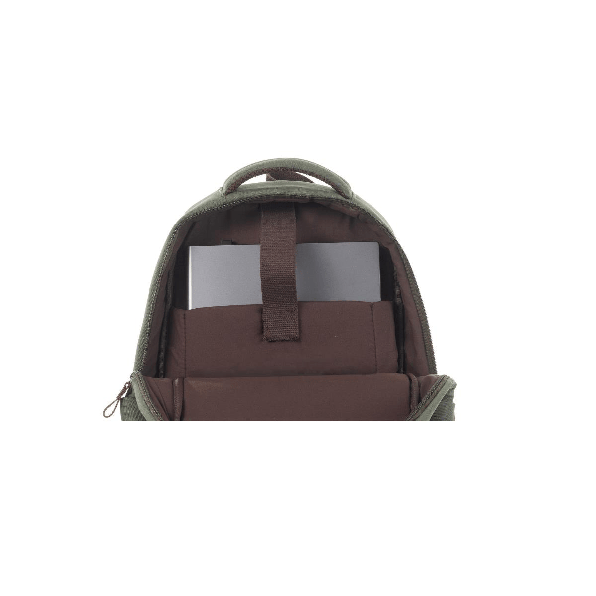 qp Madre Unisex Gabardin Kumaş Laptop Bölmeli Haki Sırt Çantası GBR1001-05