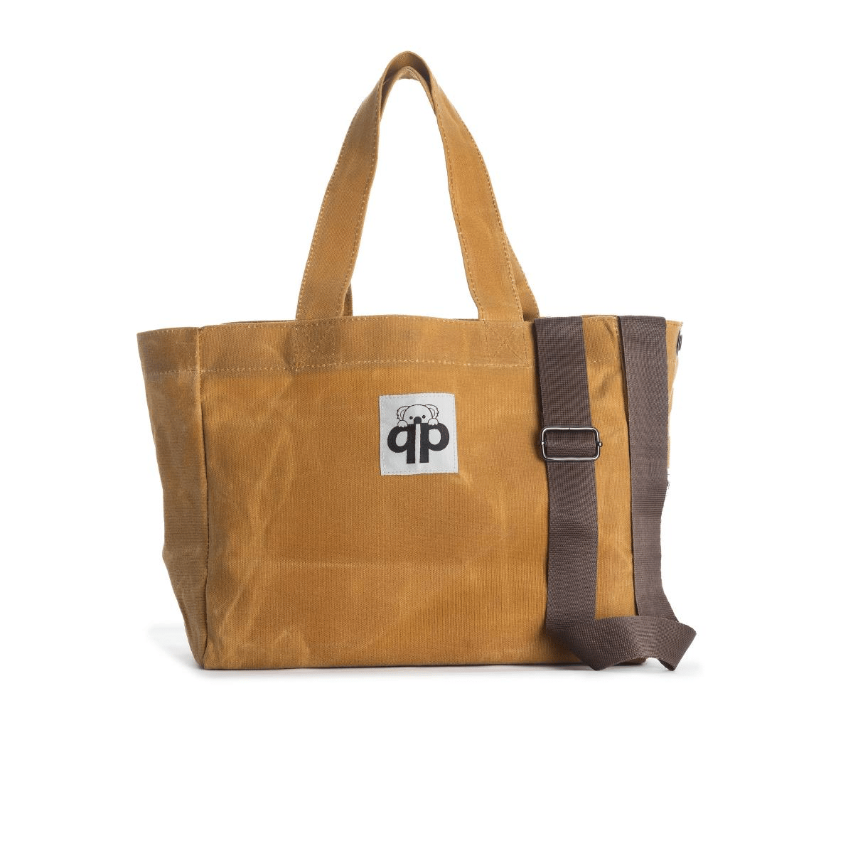qp Ronda Tote Bag Kadın Camel Mumlu Kanvas El ve Omuz Çantası QP1002-03
