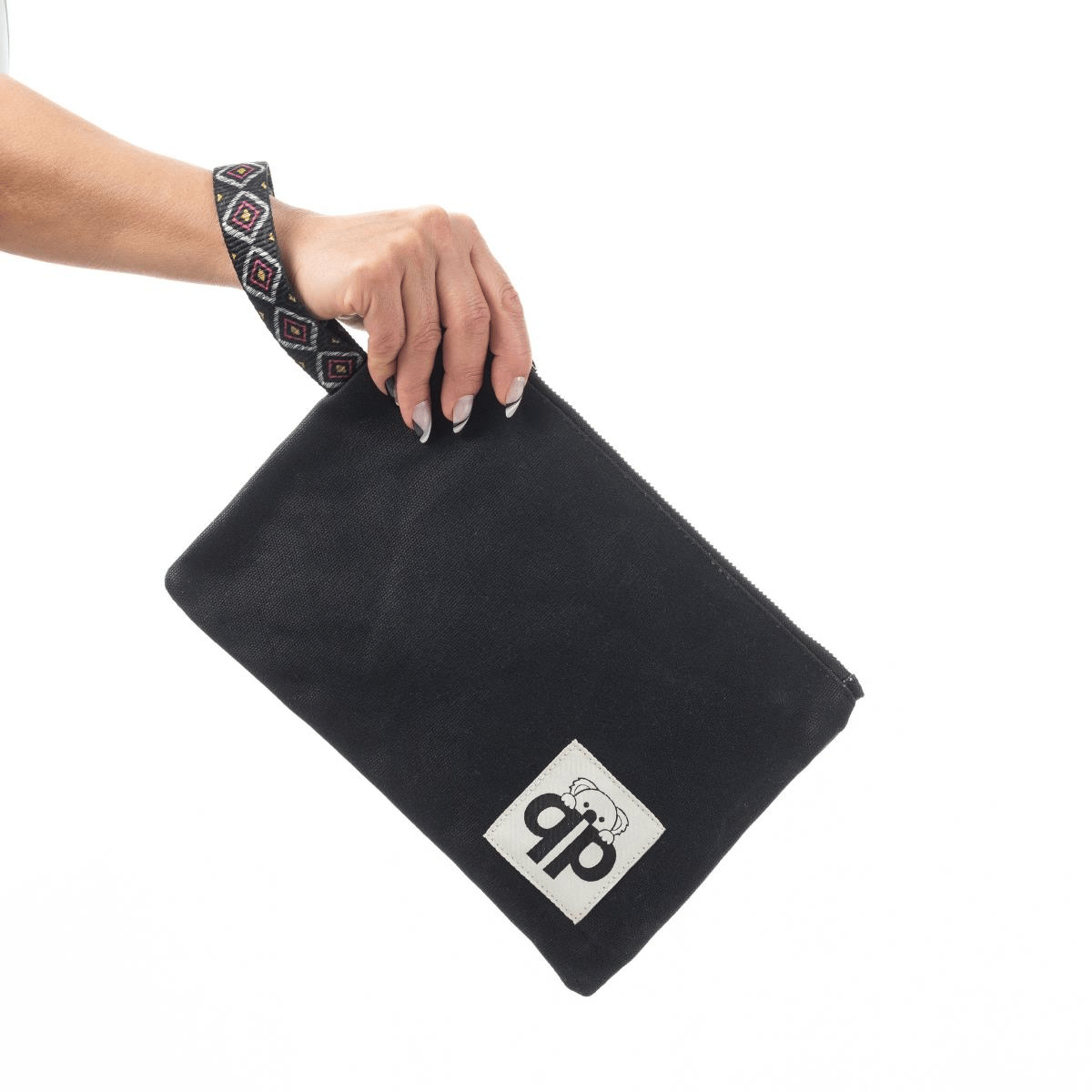 qp Ronda Tote Bag Kadın Siyah Mumlu Kanvas El ve Omuz Çantası QP1002-01