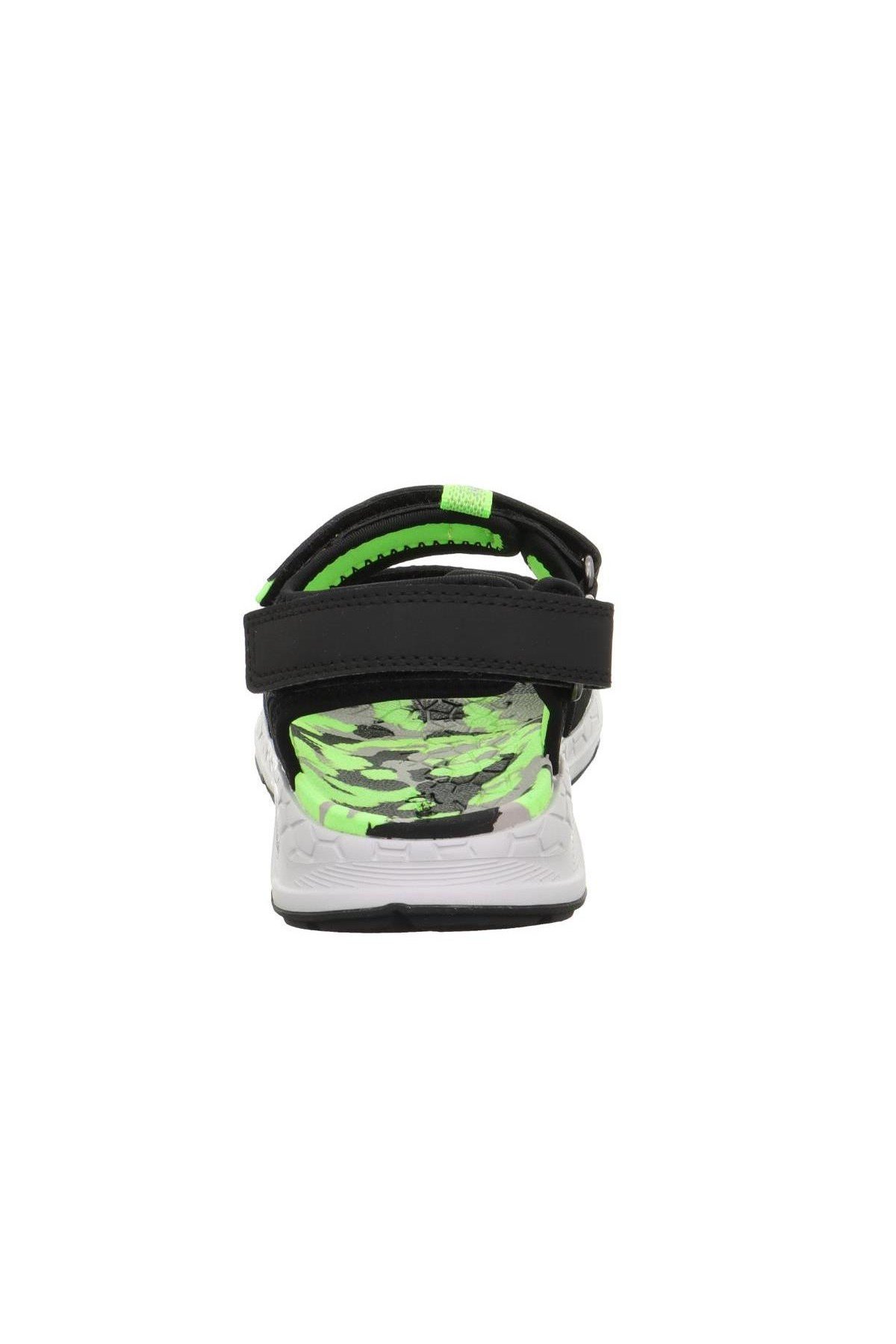 Superfit Criss Cross Çocuk Siyah Yeşil Sandalet 000584-0000