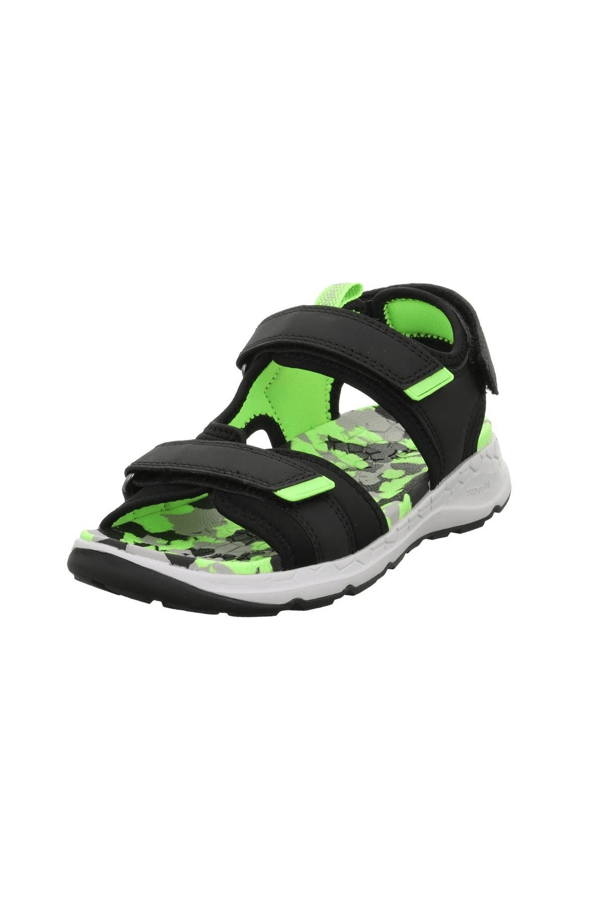 Superfit Criss Cross Çocuk Siyah Yeşil Sandalet 000584-0000