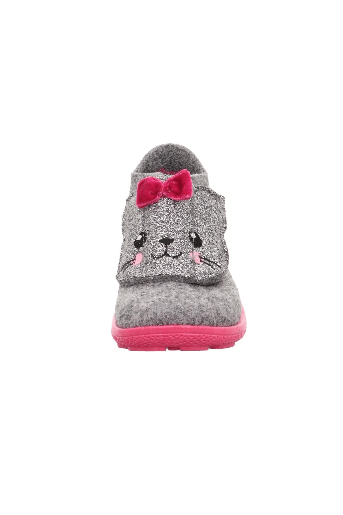 Superfit Happy Octi Kız Çocuk Gri Pembe Keçe Panduf Kedi 006295-2500
