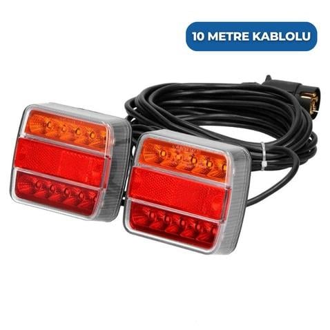MIKNATISLI 10M LED RÖMORK STOP LAMBASI SETİ  7 PİN 12V
