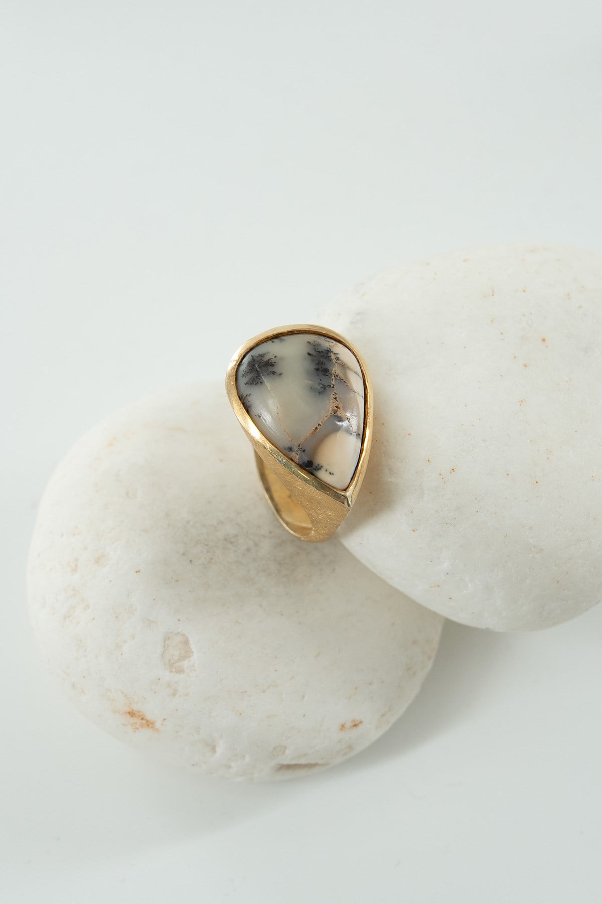 Dendrit Agate Taşlı Gümüş Yüzük