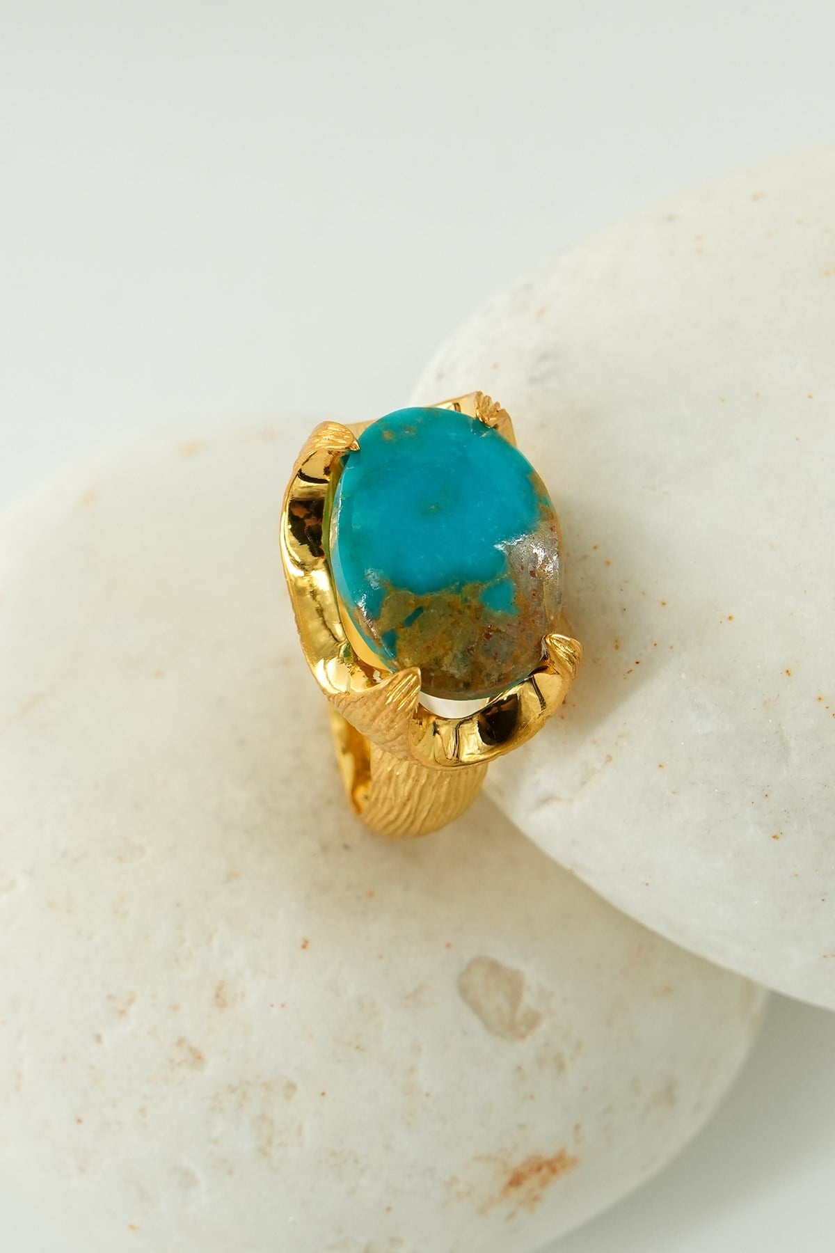 Turchese con Pietra Argento Anello