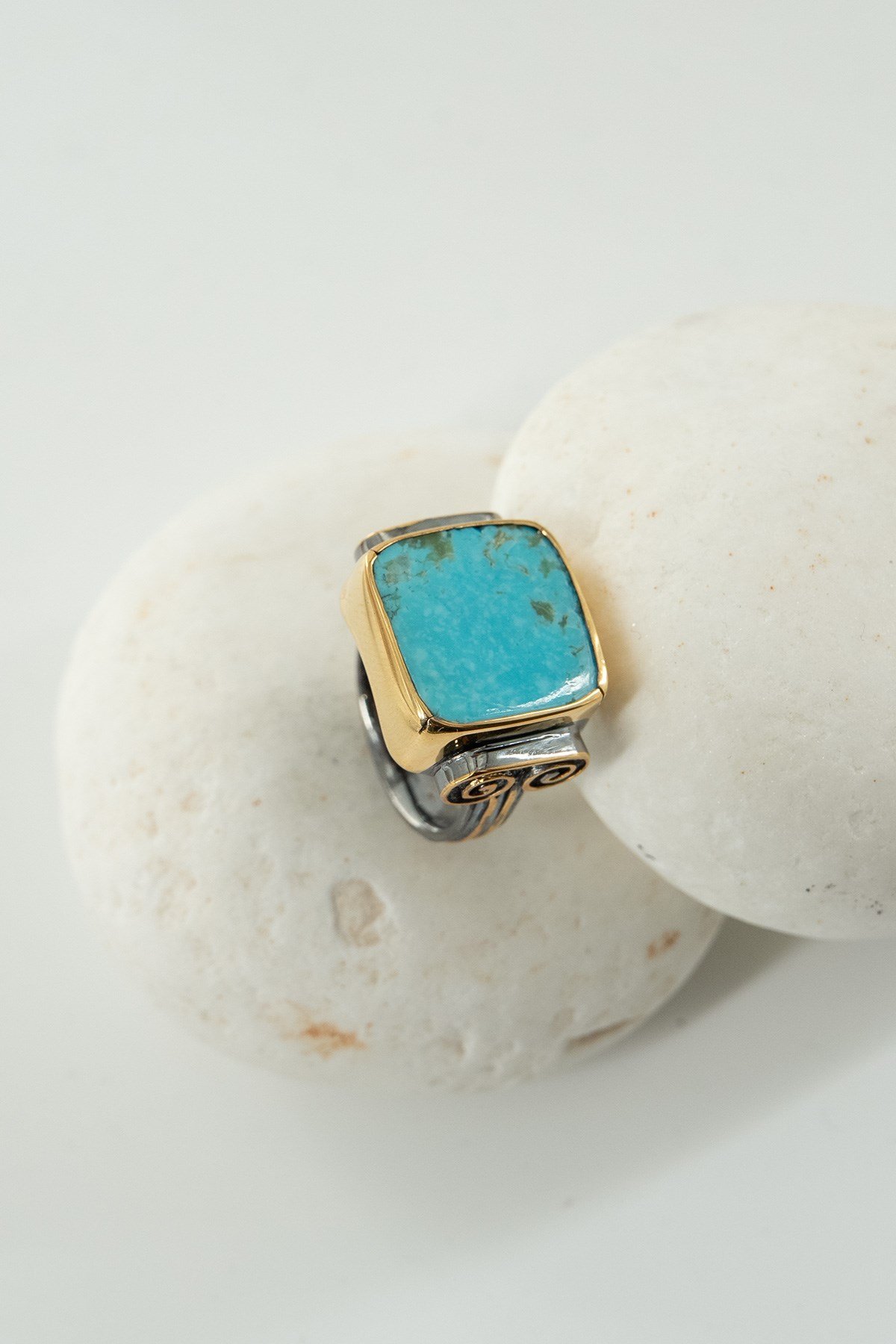 Turchese con Pietra Argento Anello