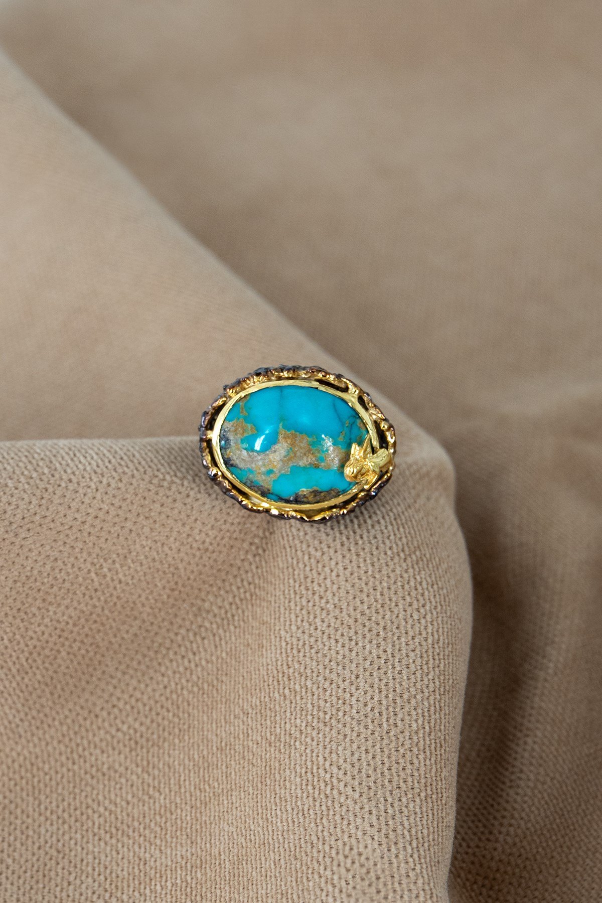 Turchese con Pietra Argento Anello