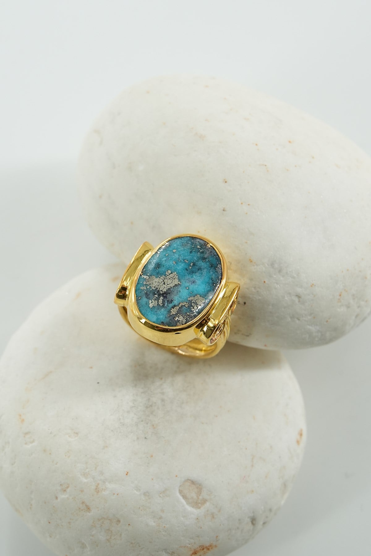 Turchese con Pietra Argento Anello