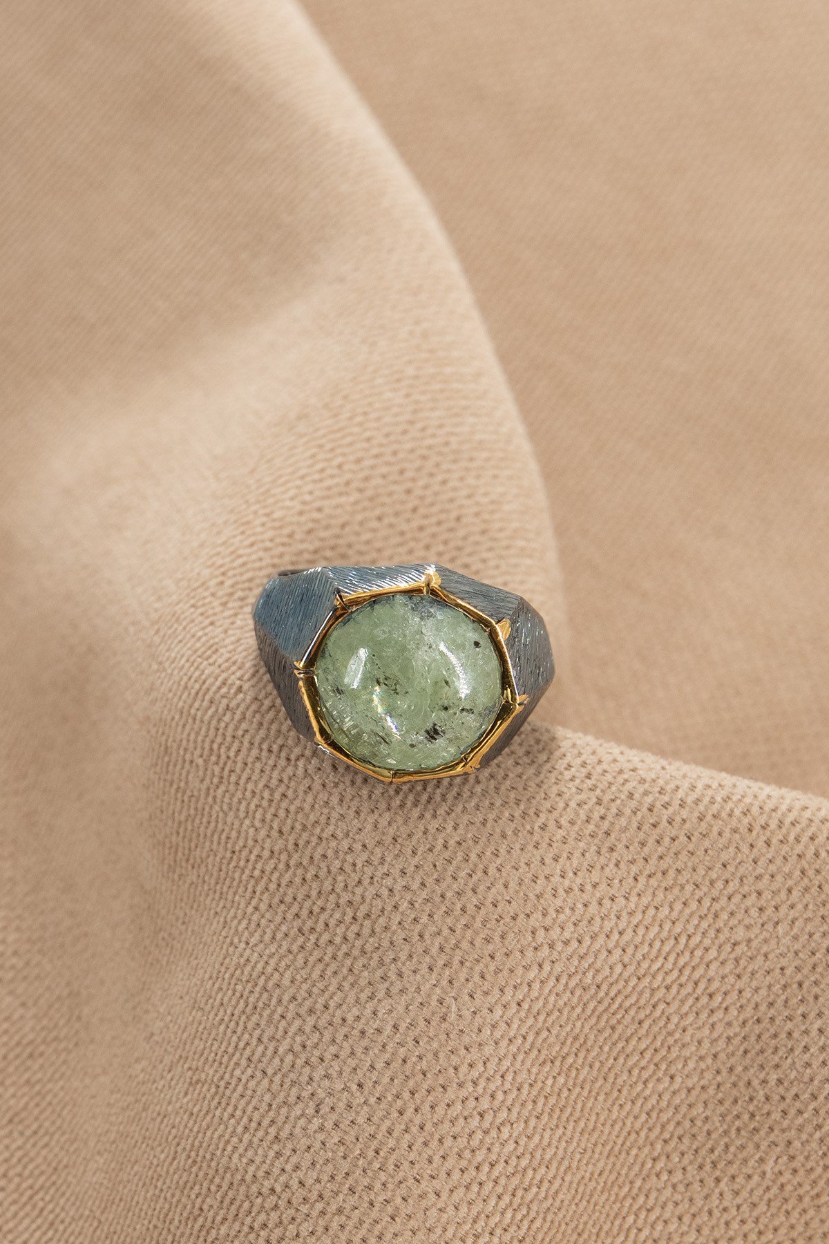 Green Kyanite Taşlı Özel Tasarım Yüzük