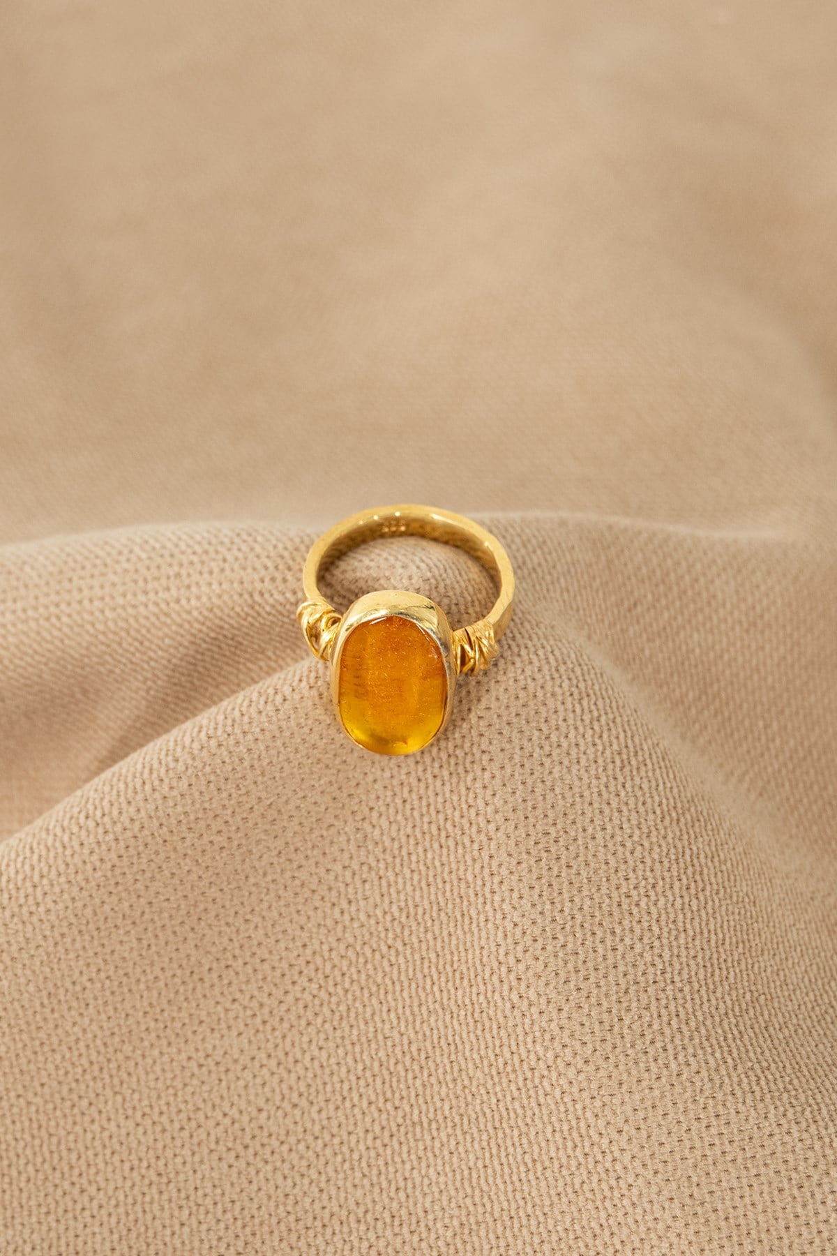 Kehribar (Amber) Taşlı Gümüş Yüzük