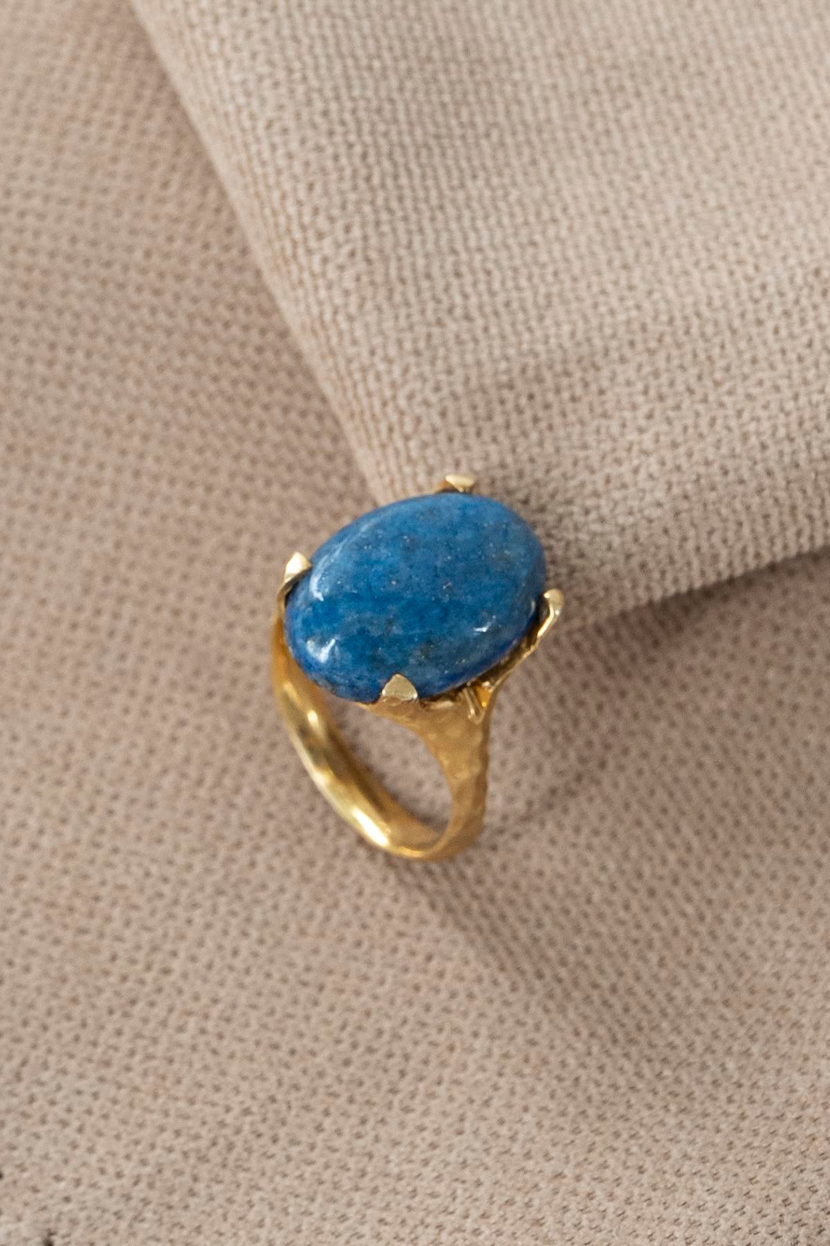 Lapislazzuli con Pietra Argento Anello