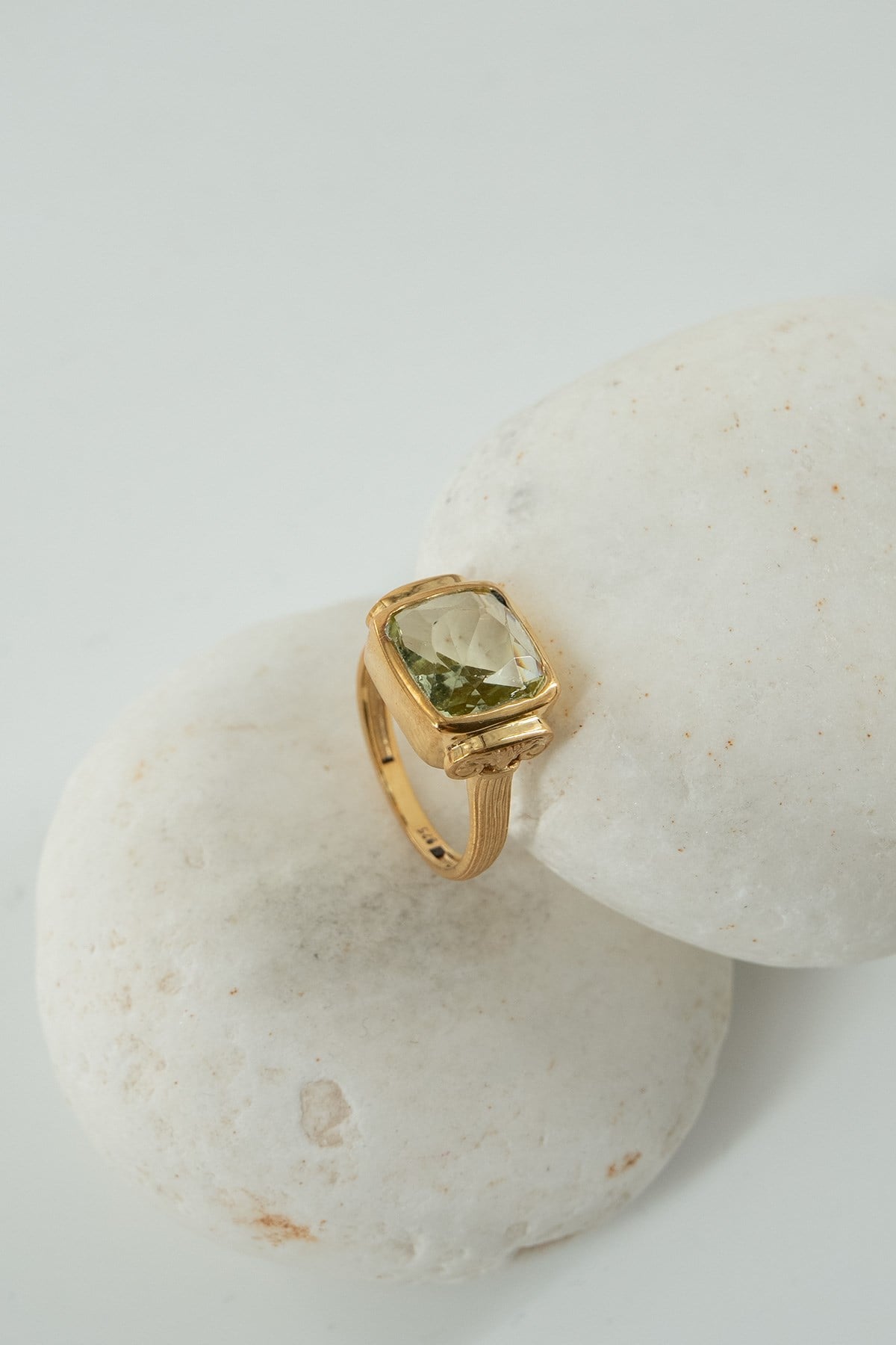 Lemon Quartz Taşlı Gümüş Yüzük