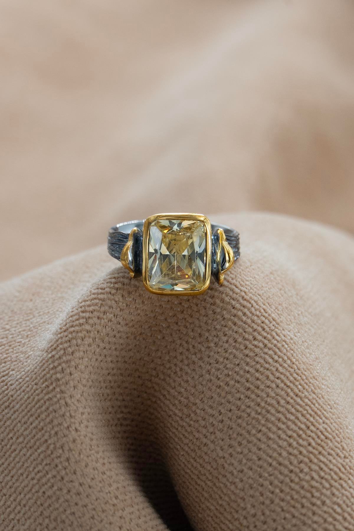 Diamante Messicano con Pietra Argento Anello