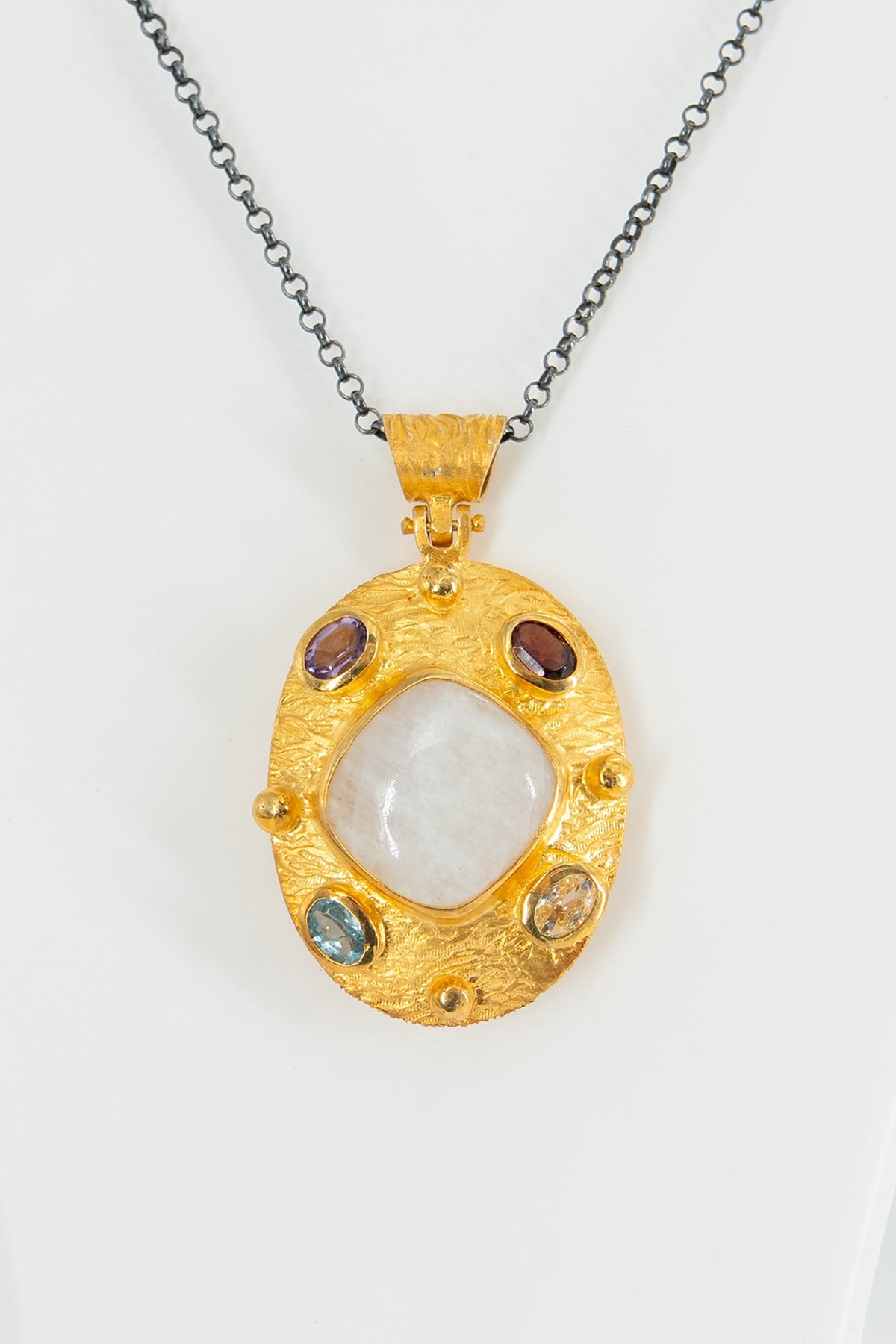 Moon Stone Taşlı Gümüş Kolye