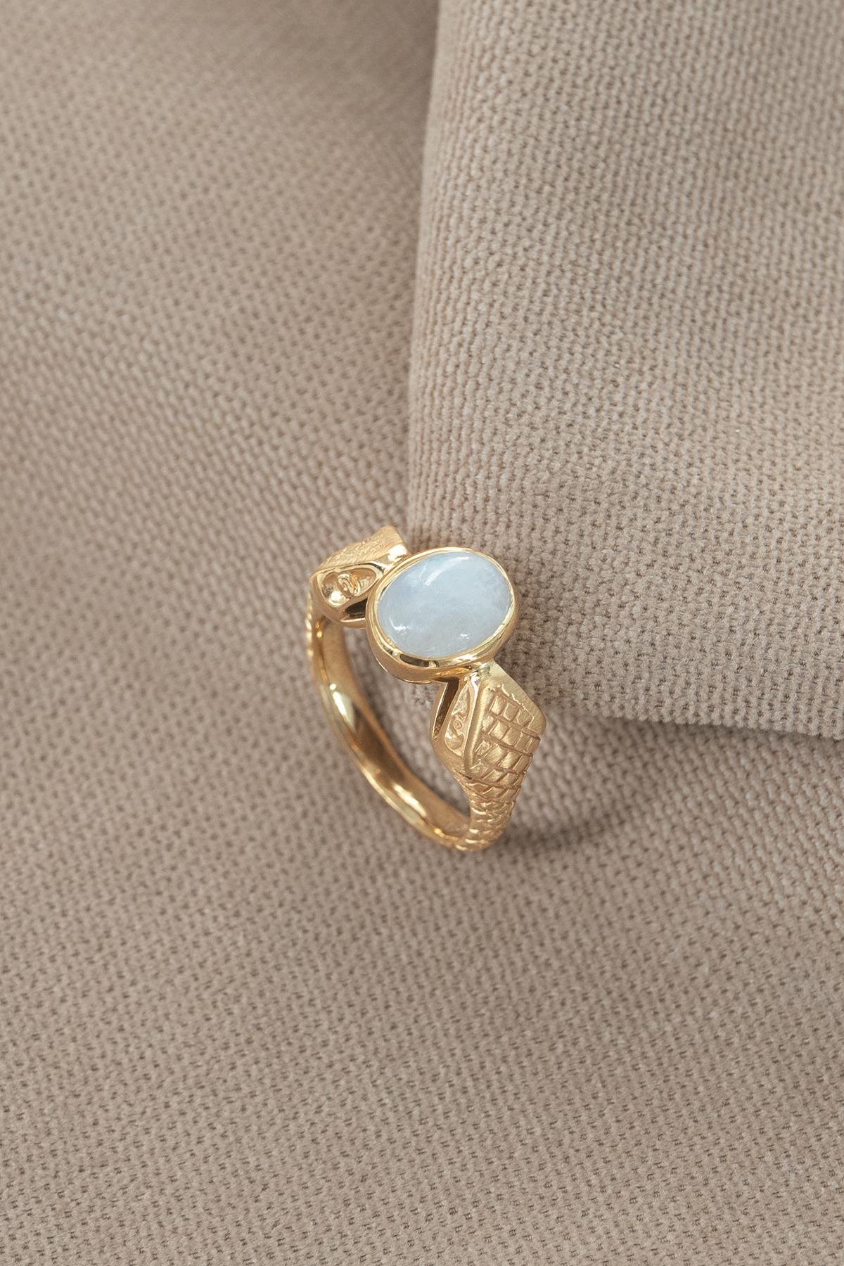 Moonstone (Ay Taşı) Gümüş Yüzük