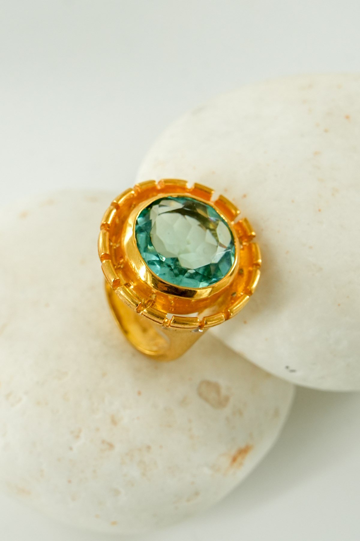Tormalina Paraiba con Pietra Argento Anello