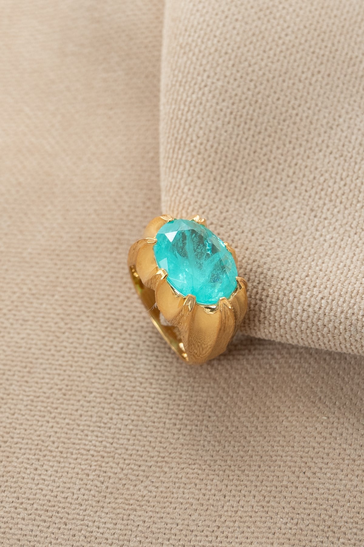Tormalina Paraiba con Pietra Argento Anello