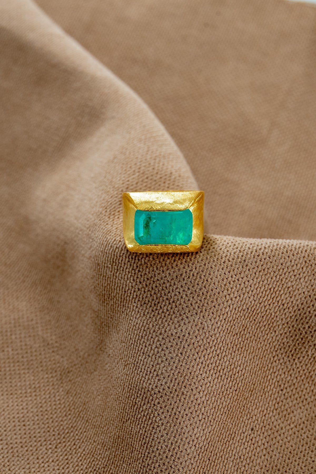Tormalina Paraiba con Pietra Moderno Taglio Anello