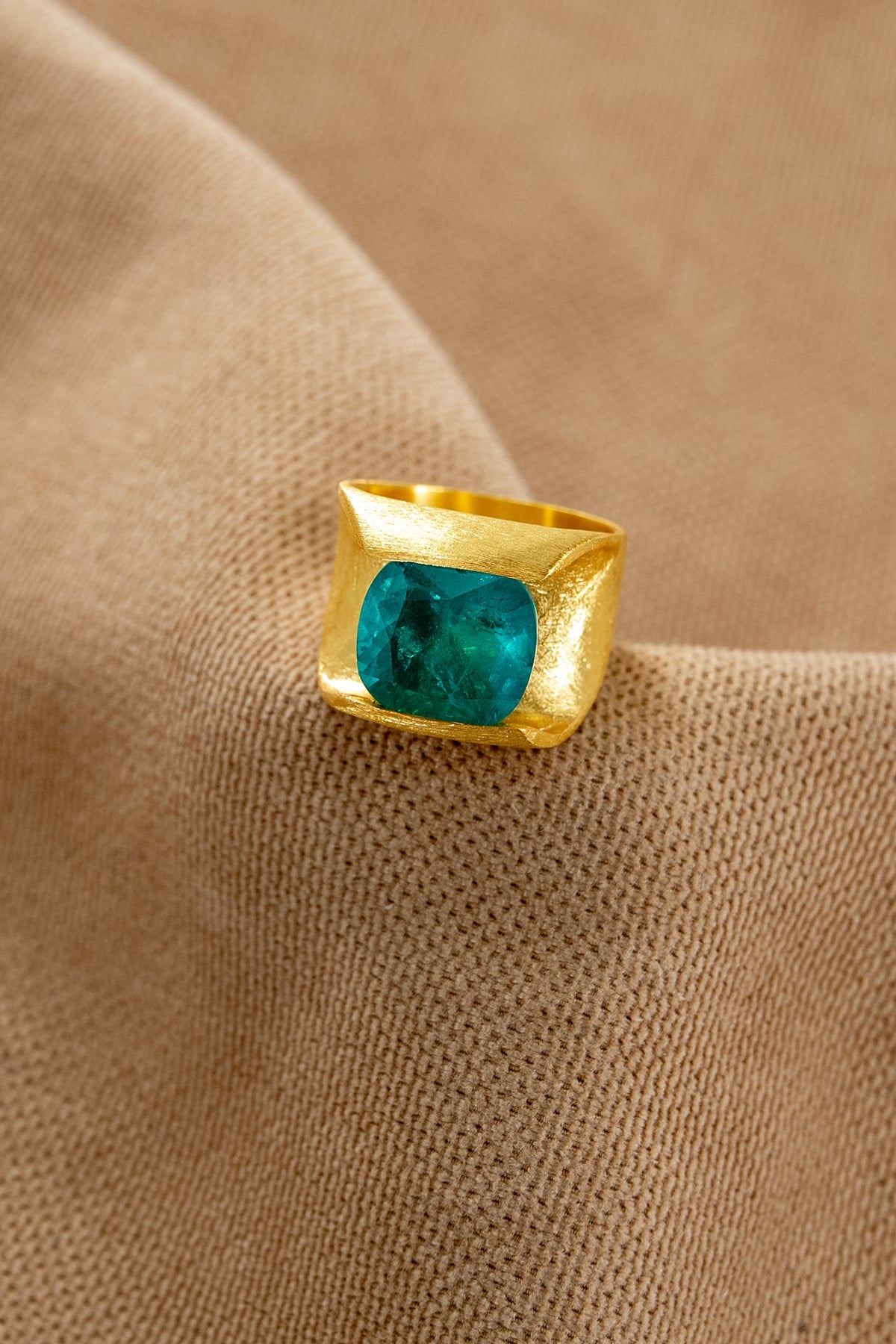 Tormalina Paraiba con Pietra Moderno Design Anello