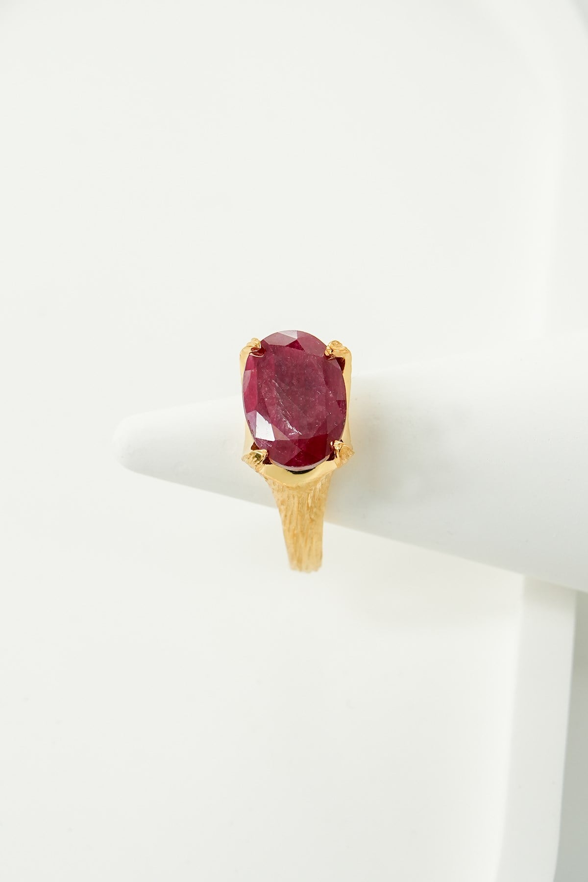 Rubino con Pietra Argento Anello