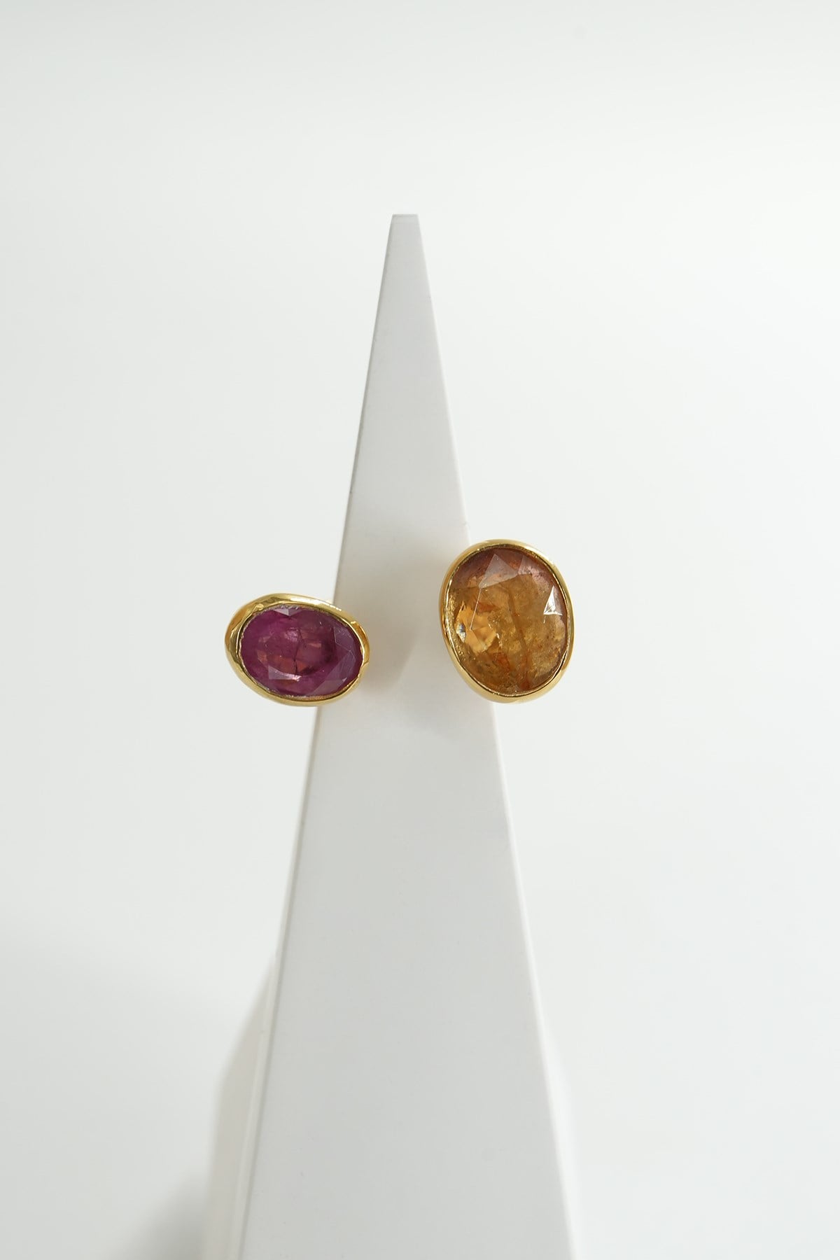 Rubino & Tormalina con Pietra Argento Anello