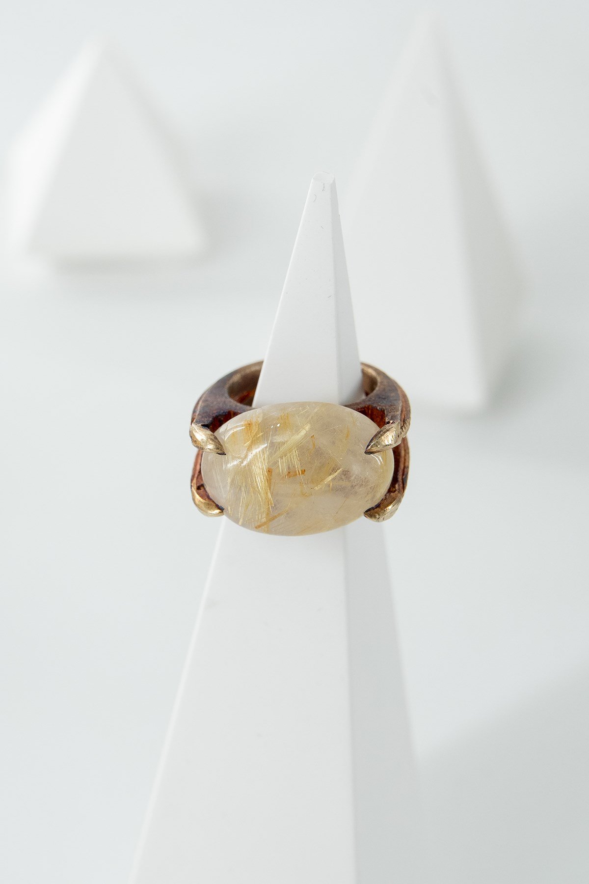 Rutil Quartz Taşlı Gümüş Yüzük